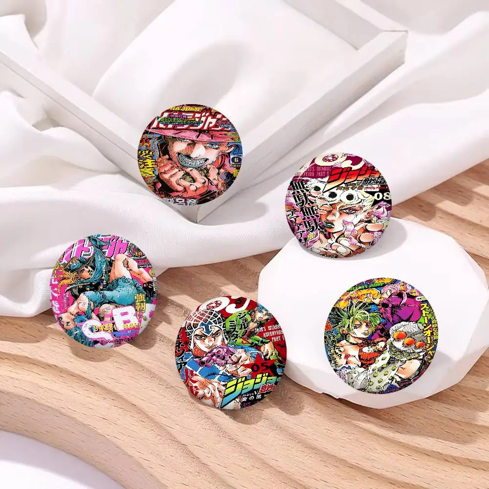 Anime JoJo Bizarre Adventure Retro 58mm Handgemachte Brosche Cartoon Cosplay Abzeichen Auf Rucksack Schmuck Zubehör Geschenke