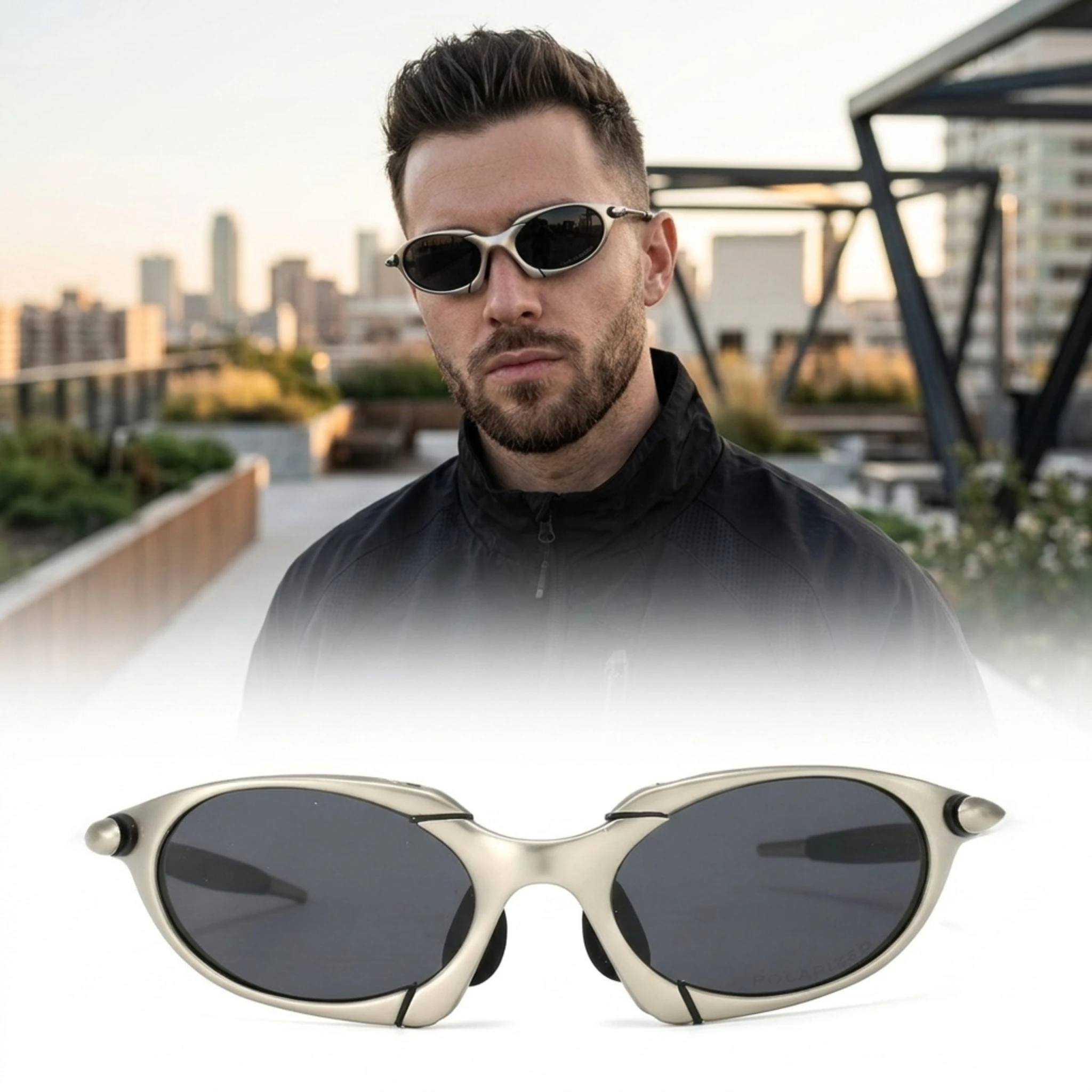 

Polarized Cycling Sunglasses Metal Frame UV400 Outdoor Sports Glasses for Bike Riding Running Fishing Hiking Mountaineering