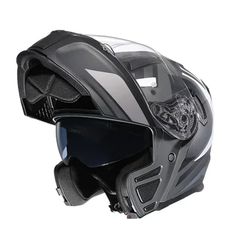 Caschi apribili da motocross con visiera ampia e trasparente Casco integrale da motore Cyril con guscio in ABS per adulti approvato DOT