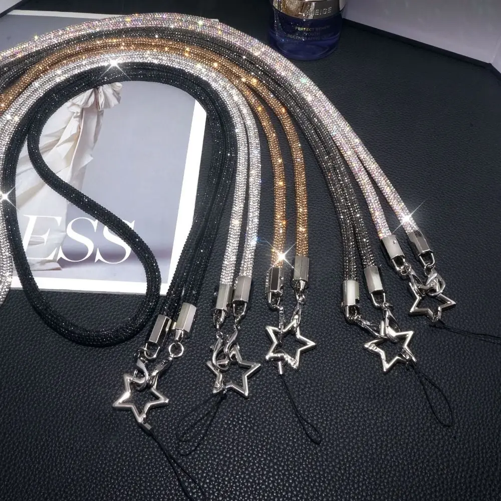 

Crystal Rhinestone Phone Lanyard Glitter Bright Bling Bling Hanging Cord Phone Wrist Rope Phone Accessories