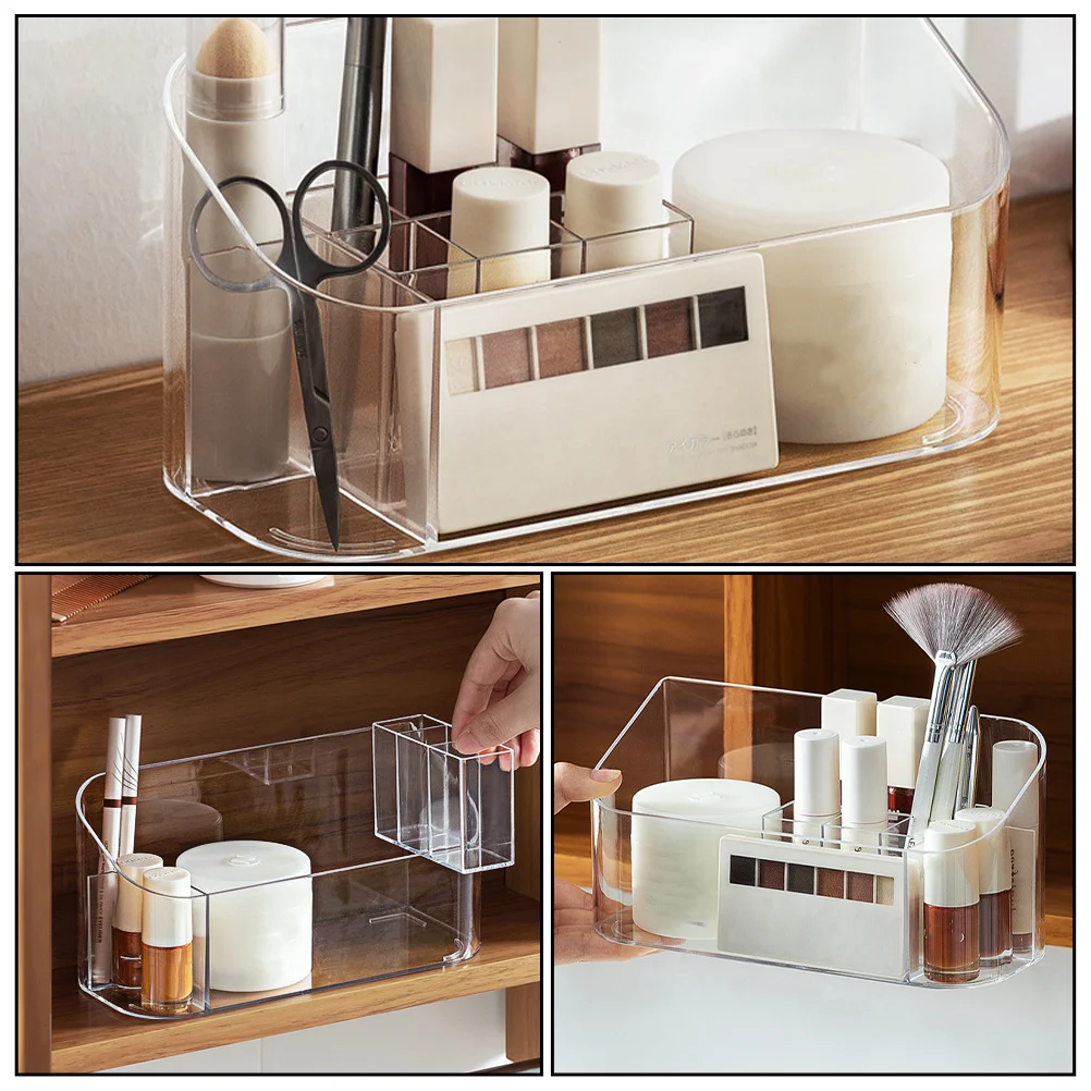 

Thick Plastic Cosmetics Jewelry Storage Box Bedroom Organizer Compartment Case Desktop Holder Waterproof for Earrings