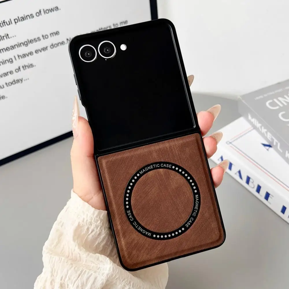 Luxury Business Phone Case For Samsung Galaxy Z Flip8 Flip7 Flip6 Flip5 Flip4 Flip3 Magnetic Wireless Charging Protection Shell