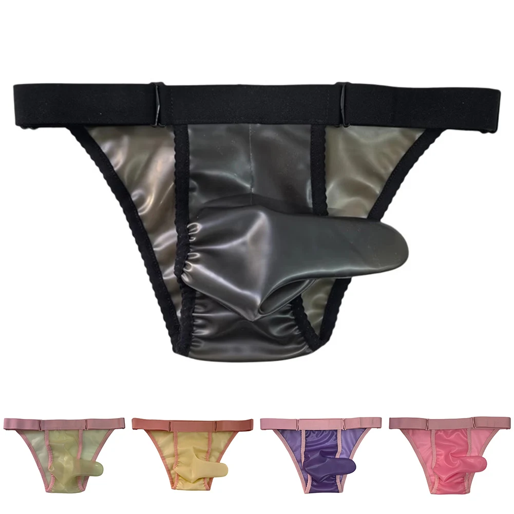 

Men\\'s Underwear Transparent Latex Foam Briefs Shorts Thongs Club Wear Costumes Man Exotic Panties Sexy Lingerie