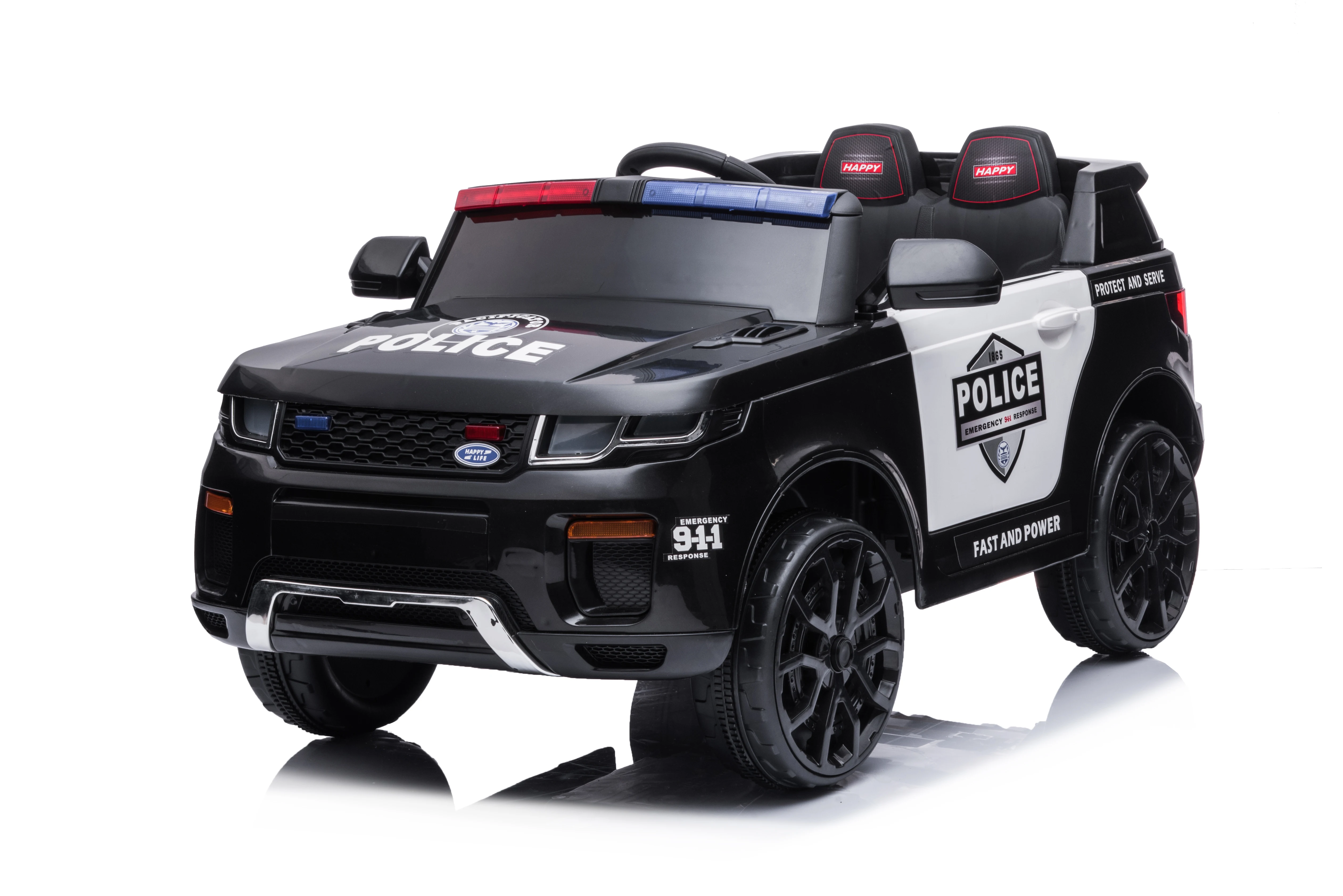 12V Kids Ride On Police Car SUV Toddlers Electric Cars Battery Operated Ride On Toy with 2.4G Remote Control, Megaphone, Light