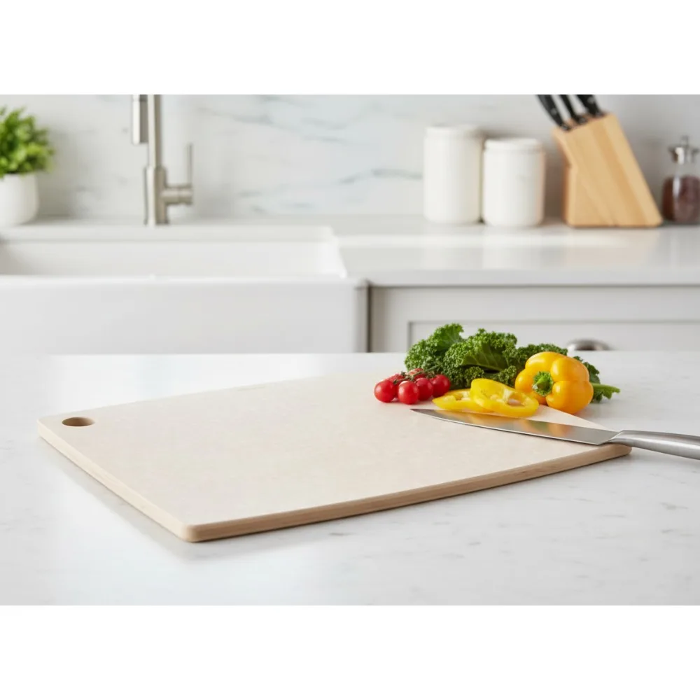 

Large 17.5x13 Inch Natural Wood Cutting Board - Knife Friendly, Heat Resistant, Non-Porous Kitchen Essential for Home Chefs