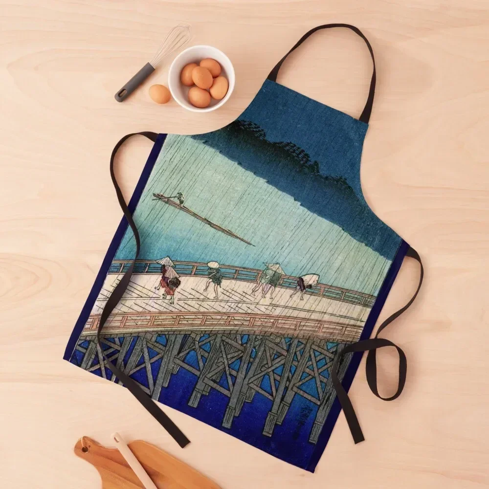 

1857 Shin-Ohashi Bridge, Japan Apron Home And Kitchen Waterproof Kitchen For Women Funny All For Kitchen And Home Apron