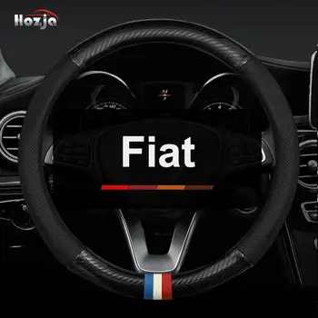 適用於 Fiat 500 600 Strada Toro Fastback 500e Panda Ducato 的碳纖維皮革汽車方向盤套,汽車配件 10 最佳銷售 菲亞特500真皮方向盤套 - №7