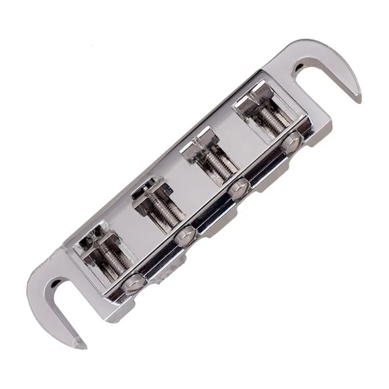 A Set Chrome Wraparound Bridge Tailpiece For String Bass Guitar Accessories Parts Musical Instrument