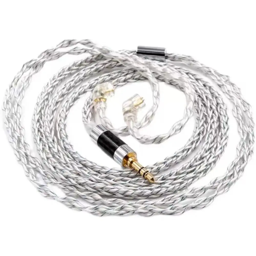 

784 Cores KZ Earphones Cable Uparade Cable Silver Plated KZ Headphone Cord Replacement Silver Blue Hybrid Headset Wire KZ