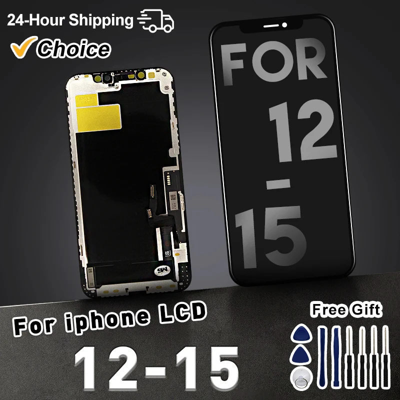 Wybór OLED dla iPhone 12 Pro Max LCD 15 3D Touch Screen Digitzer dla 14 Plus Display 13 Pro MAX 12 Mini Display 13 Mini LCD