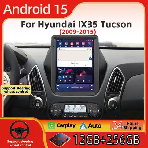 9,7 Zoll Android auto Für Hyundai IX35 Tucson 2009-2015 Radio GPS Navigation Multimedia Player Carplay QLED WIFI BT keine 2 din DVD