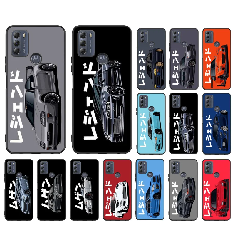 Japan JDM Tokyo Drift Sports Car Case For Moto G84 G22 G32 G42 G52 G62 G53 G72 G60 G60S G100 G10 G20 G30 G13 G50 G 5G G Pure