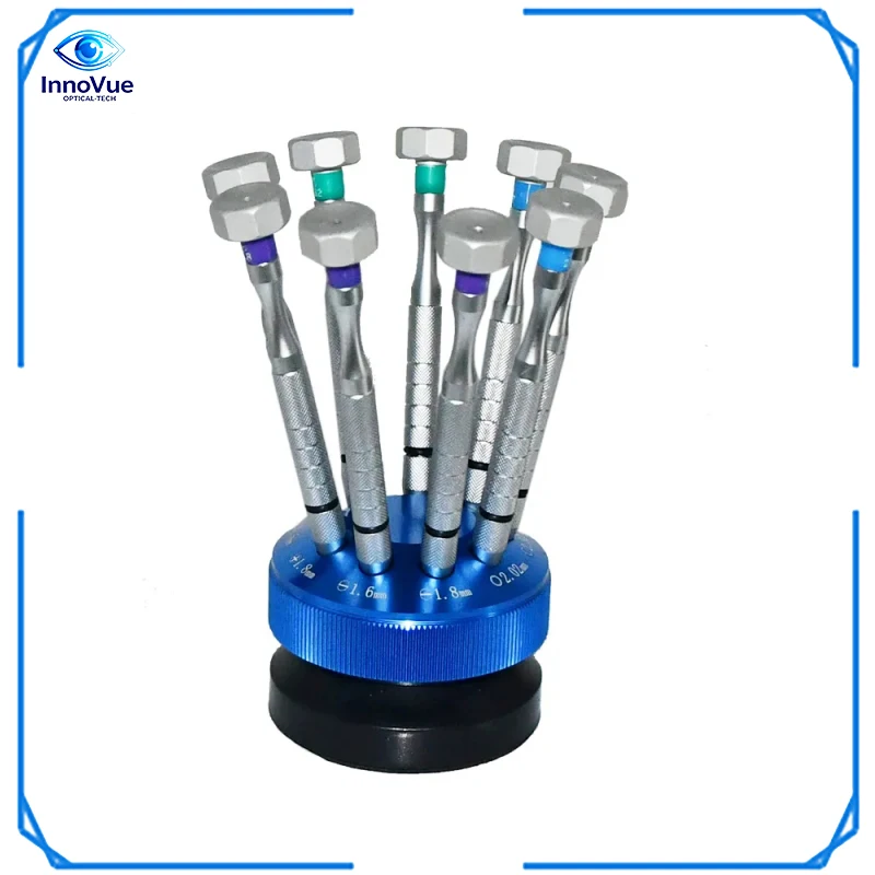 

9-Piece Portable Screwdriver Set Manual Optical Eyeglass Repair Set with Multiple Steel Tools for Glasses And Watch Maintenance
