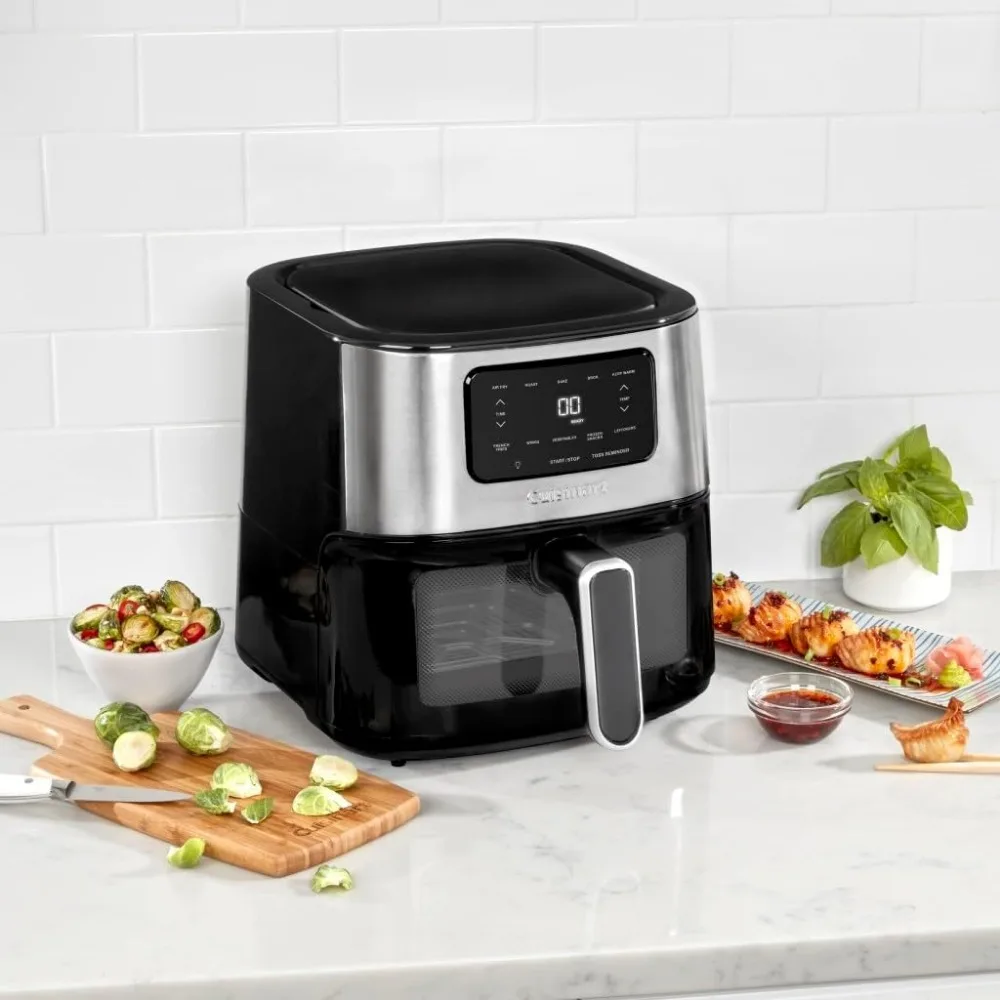 6-Qt Basket Air Fryer Oven that Roasts, Bakes, Broils & Air Frys Quick & Easy Meals - Digital Display with 5 Presets