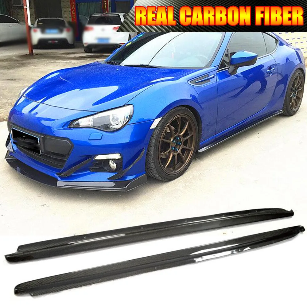 For Subaru BRZ Toyota 86 2013 2014 2015 2016 2017 2018 2019 2020 Real Carbon Fiber Side Skirt Extension Lip Spoiler