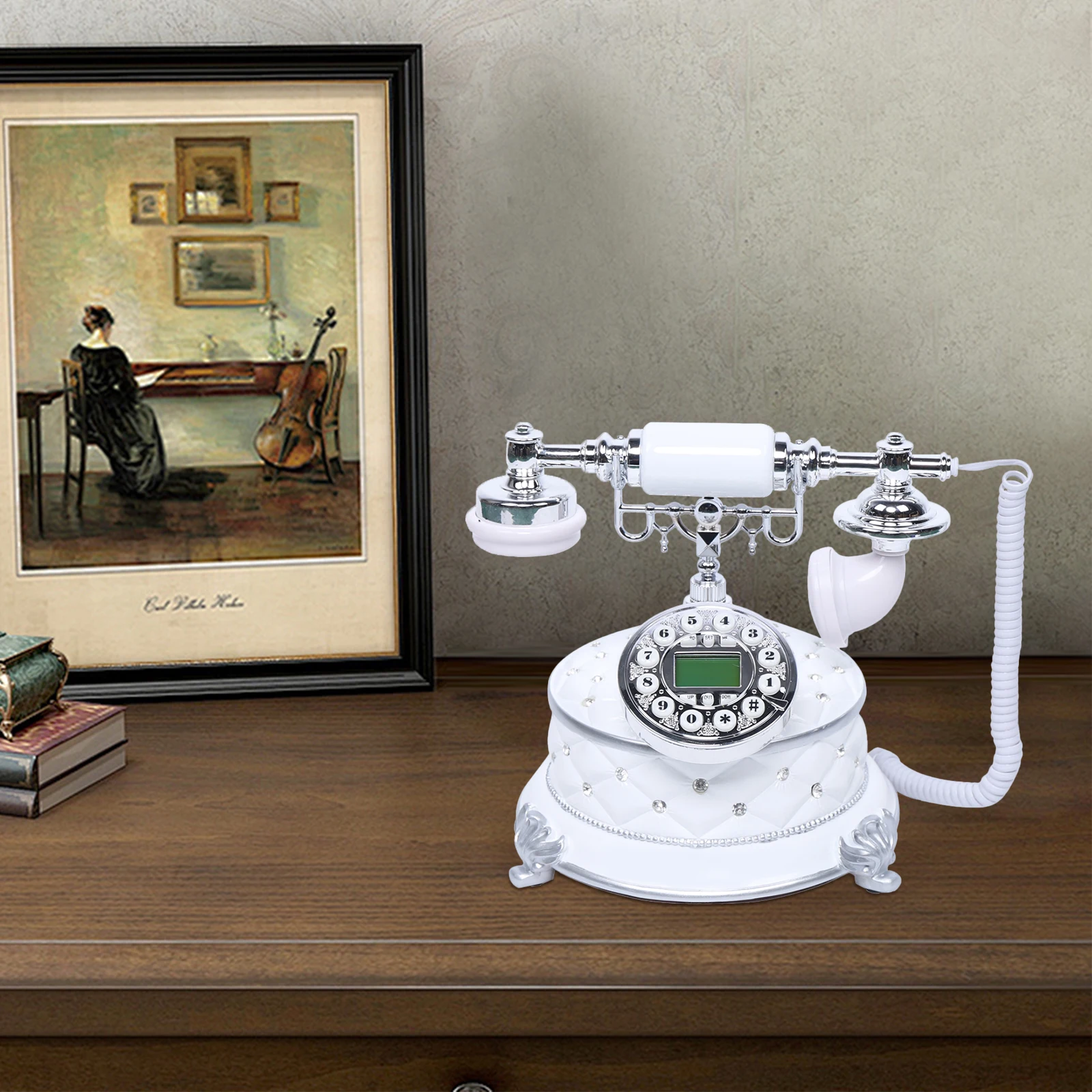 

Винтажный телефон с циферблатом, поворотный ретро-телефон, стационарный телефон с трубкой, для домашнего офиса, старомодный настольный европейский стиль