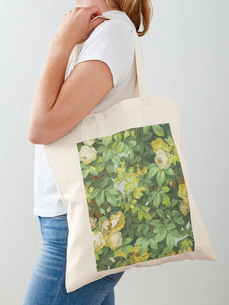 White and Yellow Roses from 1904 Tote Bag Reusable bags Women's handbag shopper bag women Canvas
