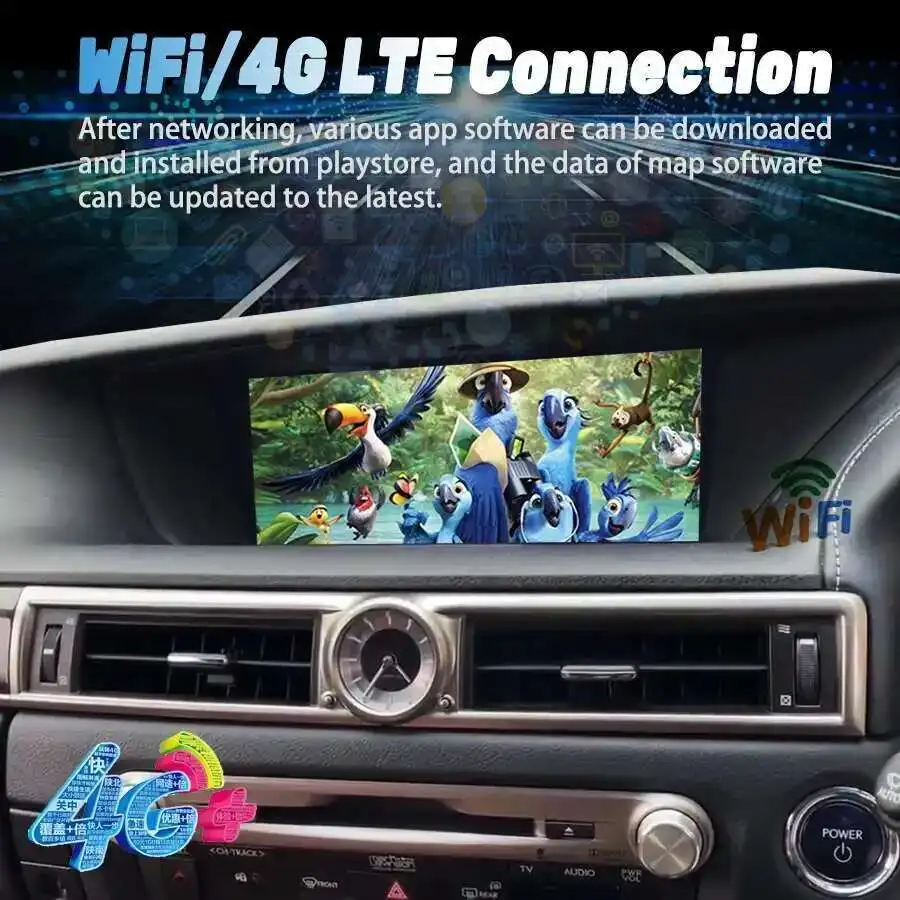 Android 14 Built-in 360 car radio For Lexus GS GS200 GS250 GS300 GS350 GS450 2012-2020 12.3 Inch automatic RHD CarPlay BT Screen