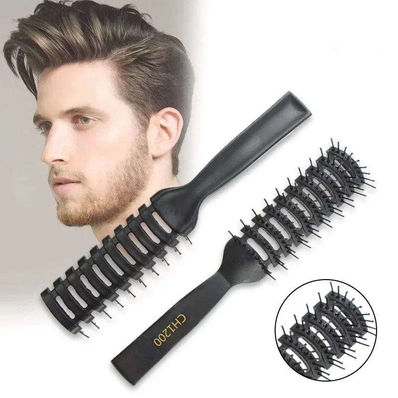 1pc Ribbed Comb for Men Boy Fluffy Hair Brush Salon Hairdressing Comb Massage Ribs Hair Comb Scalp Barber Hair Styling Tools