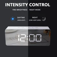Mirror LED Digital Alarm Clock with Temperature Display and Smart Night Light for Bedroom, Makeup Vanity and Office Use 3