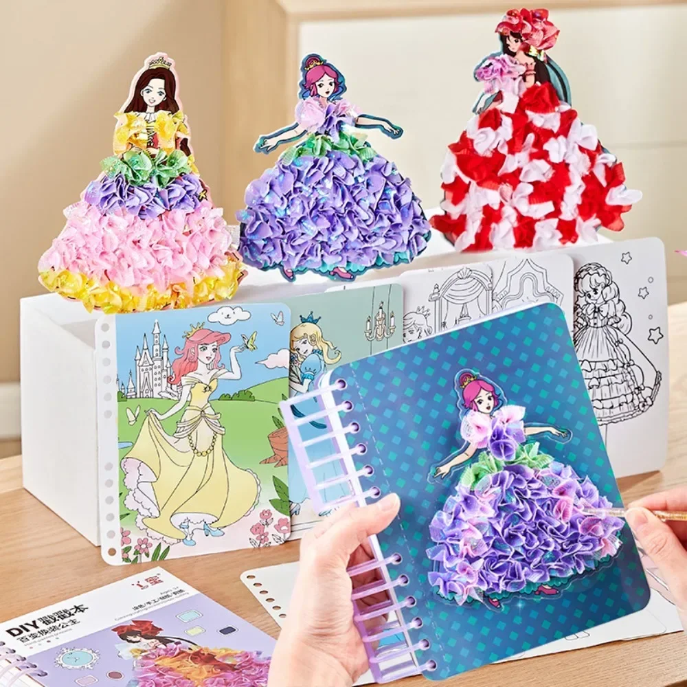 Kids Craft Toys DIY Painting Sticker  Kids Art Girls Drawing Poking Princess Handmade Educational Toys Children Gifts Christmas