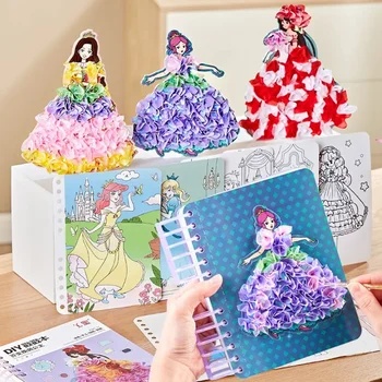 Kids Craft Speelgoed DIY Schilderen Sticker Kids Art Meisjes Tekening Porren Prinses Handgemaakte Educatief Speelgoed Kinderen Geschenken