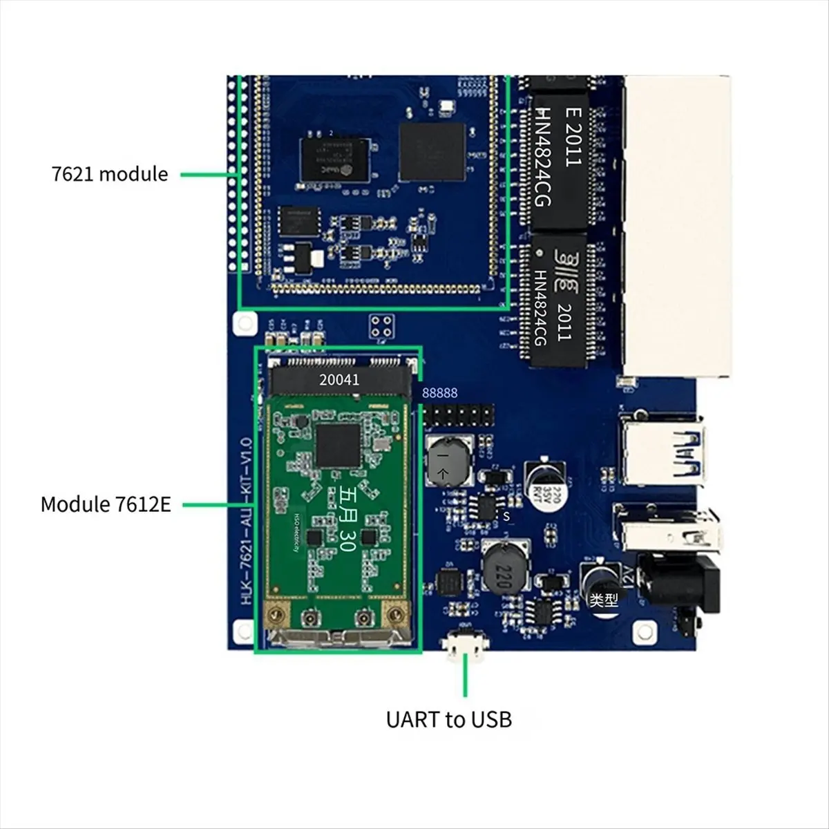 ABGN Openwrt MT7612E Mini PCIe WiFi5 5.8G WiFi Wireless 7612E WIFI Dual Gigabit Network Card Linux