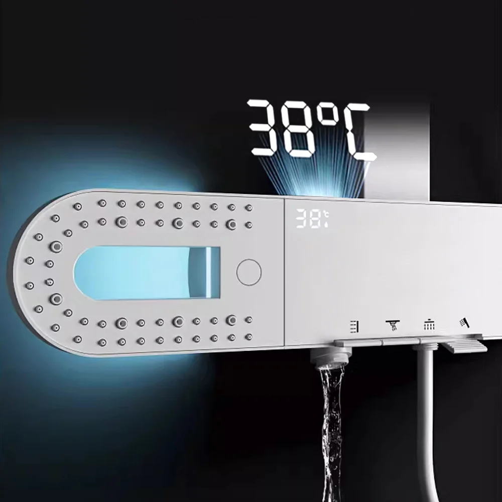 Luxury Back Jet Massage Shower System SPA Complete Bathroom Faucet Full Set Rainfall Bathtub Mixer Taps Waterfall Showers Column