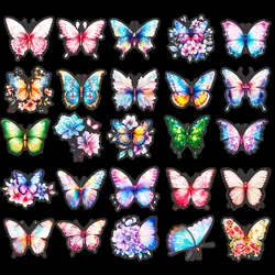 50 Pcs PET Colorful Butterfly Stickers Waterproof DIY Water Cup Phone Case Decoration Cute Butterfly Sticker