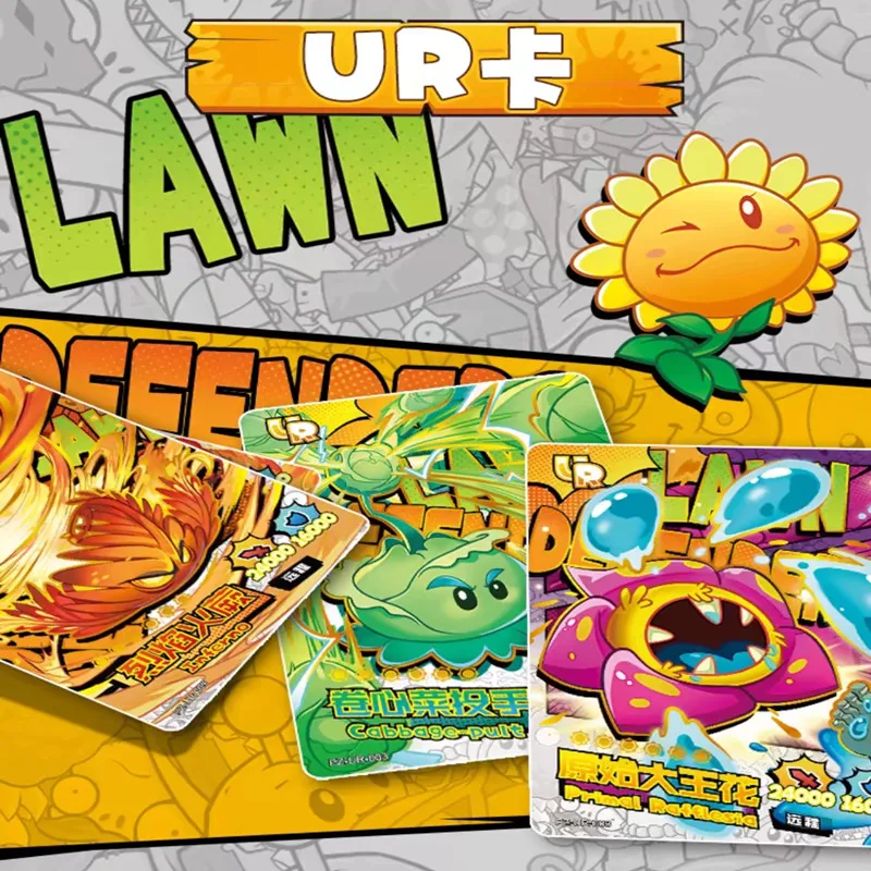 KAYOU Original Box Plants VS Zombies Card Game Collection AR FR LR Sunflower Wall-nut Peashooter Rare Heroes Cards Toys For Kids