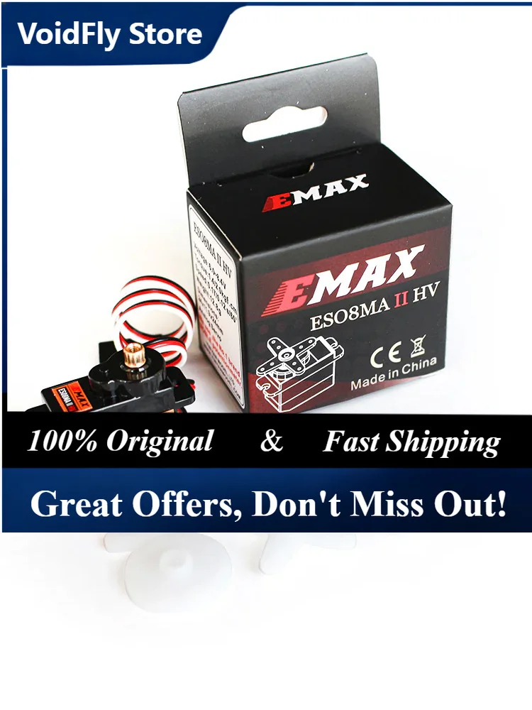 VoidFly 4pcs Emax ES08MA II HV 6V-8.4V 12g Metal Gear Analog Servo For RC UAV/Helicopters/Airplane/Truck/Boat/Car Accessories