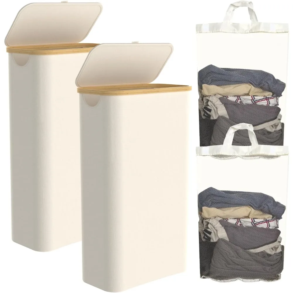 Laundry Basket with Lid, Foldable, Detachable, Dirty Laundry Basket