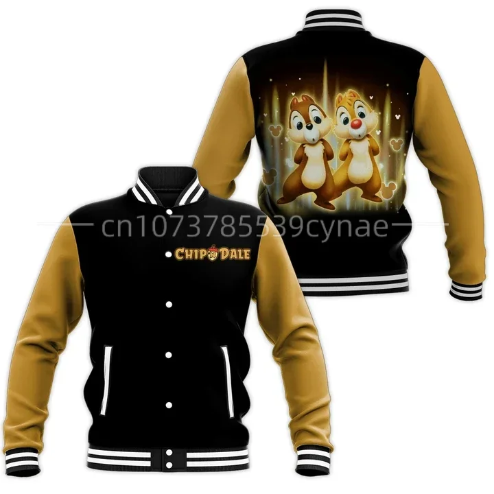 Disney Chip n Dale Bomber Jacket Women Men Autumn y2k Baseball Jacket Coat Cartoon Streetwear Harajuku  Jacket