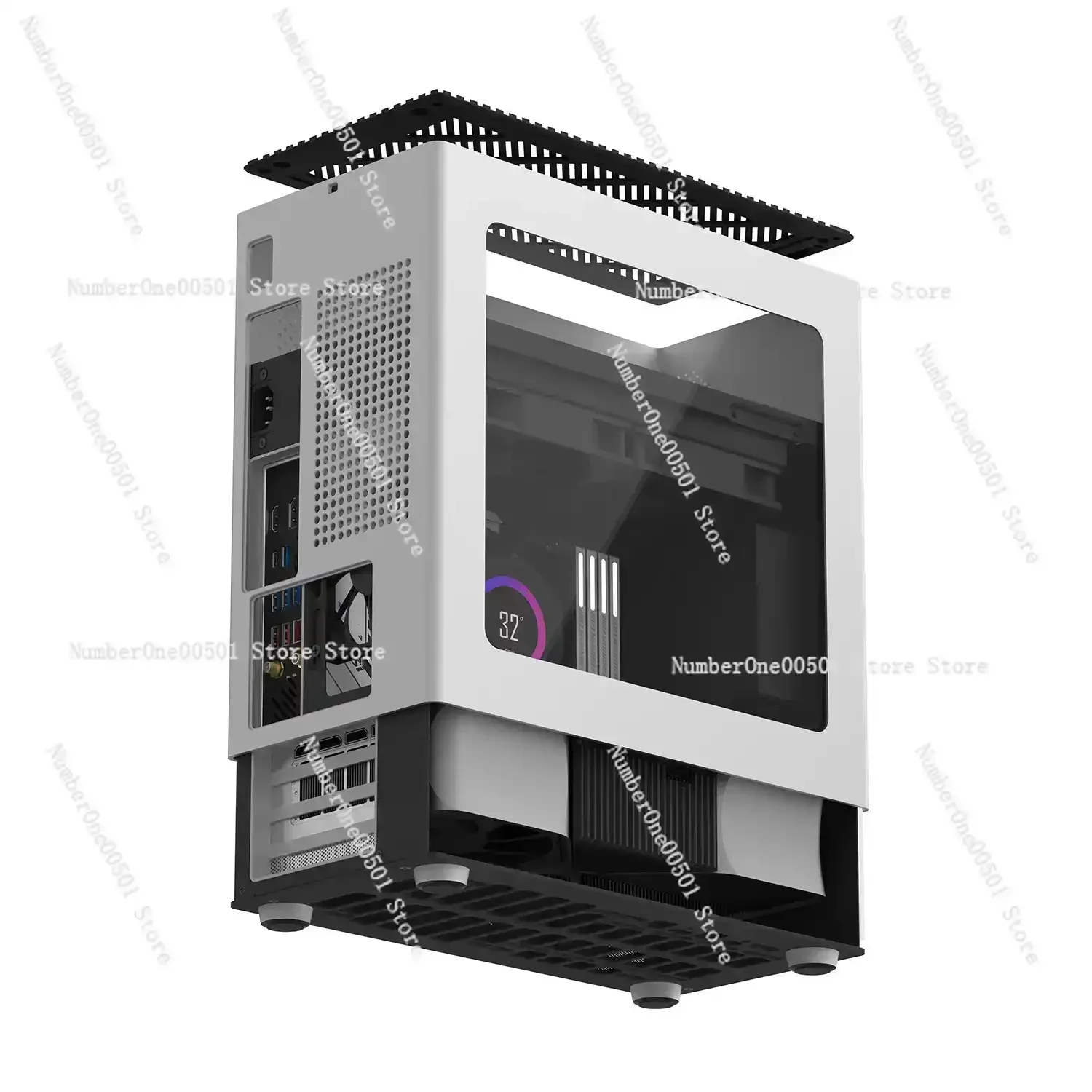 

Z18 Side Transparent Version Aluminum Alloy One-piece Case MATX ITX Direct Water Cooling Computer Case