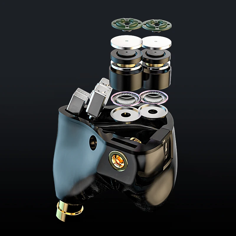 سماعات أذن Shanling ME800 HiFi داخل الأذن IEMs 2DD+4BA سماعات أذن هجينة مع كابل MMCX قابل للفصل، خطوط Furukawa 8 النواة