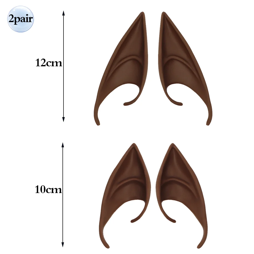 Halloween Cosplay Requisiten Elfenohren Gefälschte Ohren Zähne Reißzähne Vampir Latex Weiche Spitze Geheimnisvolle Feenohren Partyzubehör – Detail 5