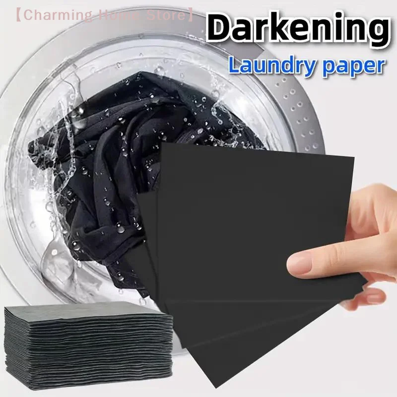 【M】5-30pcs Laundry Black Color Enhancer Sheets, Prevent Fading & Restore Dark Fabrics, Reusable Washing Machine Color Care