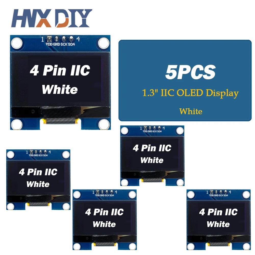 NONE 1-10 stücke 1,3 "Weiß Blau Farbe IIC OLED Display Modul Stick Chip SH1106 128X64 1,3 Zoll LCD IIC I2C Kommunizieren Für Arduino 4