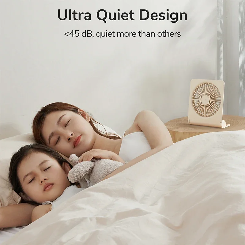 Tragbarer Mini-Ventilator, Desktop-Ventilator, USB-Aufladung, leiser, faltbarer, hängender, stehender Lüfter für Reisen, Büro, Zuhause