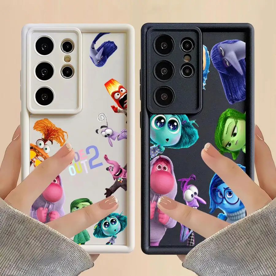 Silicone Case for Samsung Galaxy S23 S24 S25 Ultra S22 S20 FE S21 Plus Note 20 Shockproof Phone Cover Inside Out 2 New Disney