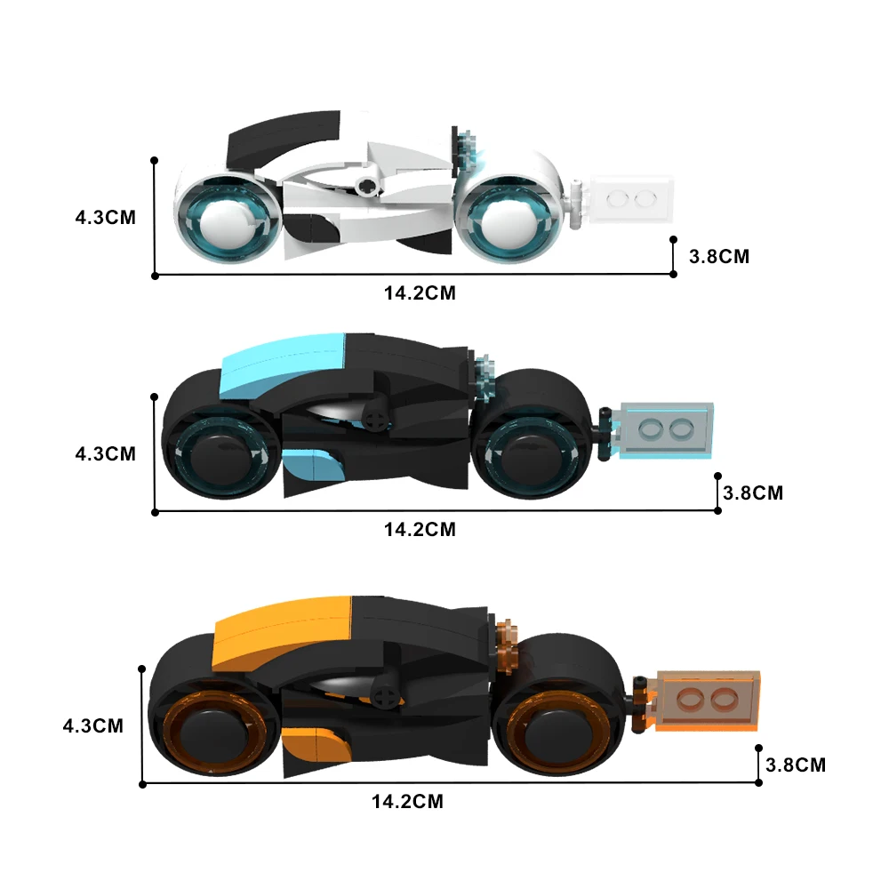 MOC TRON Legacy Set Bricks Tron Light Cycle Collectible Motorcycle  Building Block Kids Toys Birthday Gift (201 Pieces)