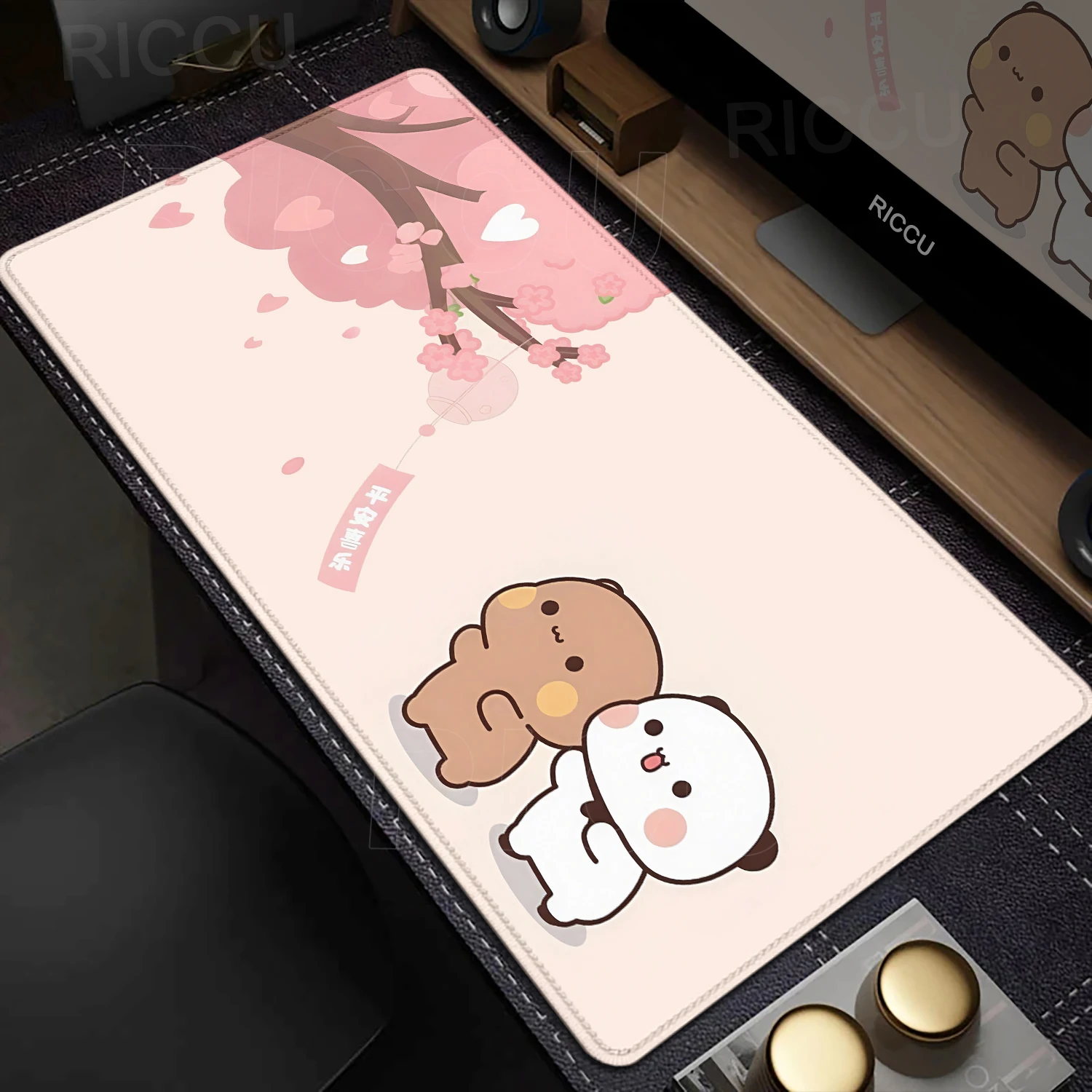 카툰 부부 두두 귀여운 데스크매트 XXL 게이머 마우스 패드 애니메이션 컴퓨터 테이블 매트 PC 액세서리 마우스패드 대형 오피스