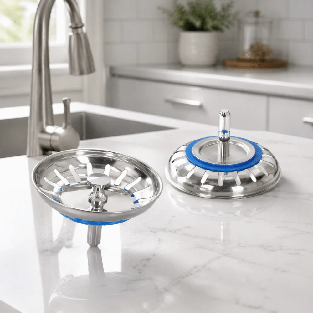 2 Pack 304 Stainless Steel Kitchen Sink Strainer Multiple Holes Anti Clog Sink Filter Stopper 80mm / 3.15in Diameter Smooth Flow