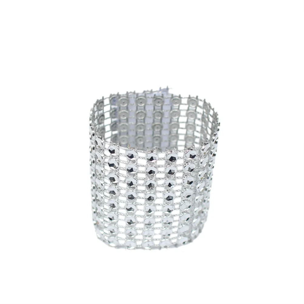 

50Pcs Napkin Rings Silver Handmade Serviette Buckle Party Dinner Wedding Table Decoration Elegant Holder