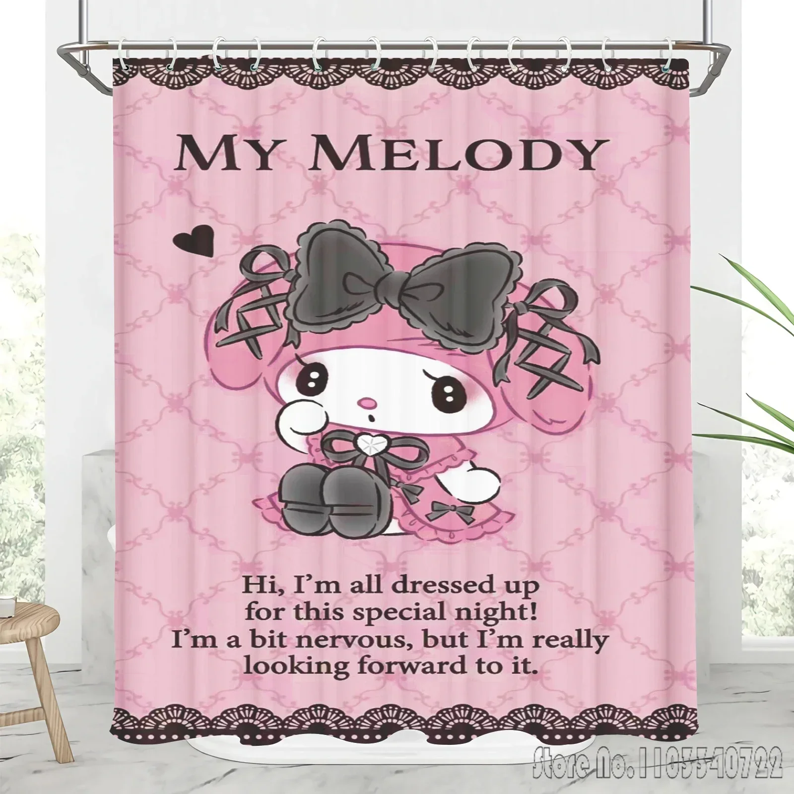 

Melody Sanrio красочные занавески для душа 1 шт. водонепроницаемые занавески для ванной с крючками для декора ванной комнаты