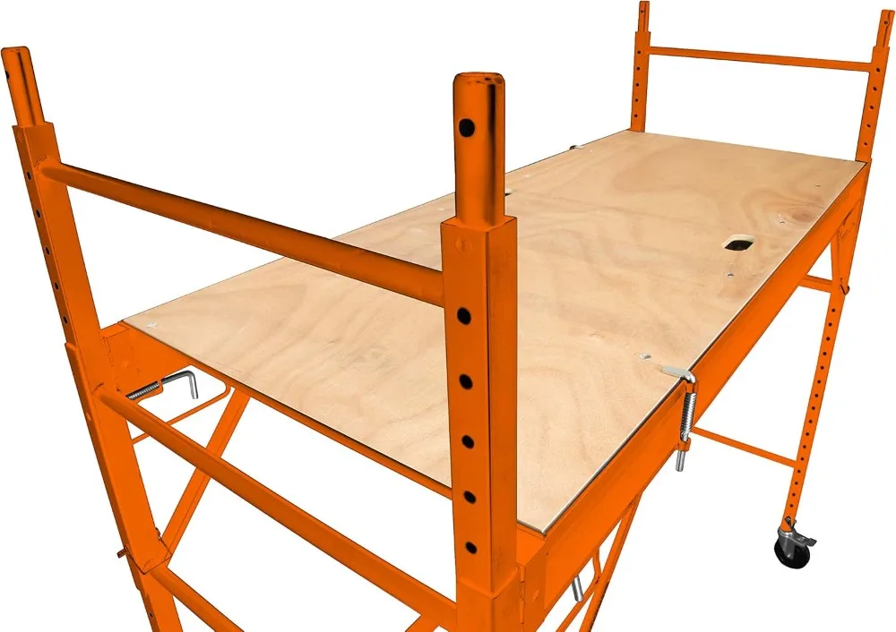 

6.25 ft Rolling Steel Scaffolding, 1000 lb Capacity, Stackable Design with Swivel Casters