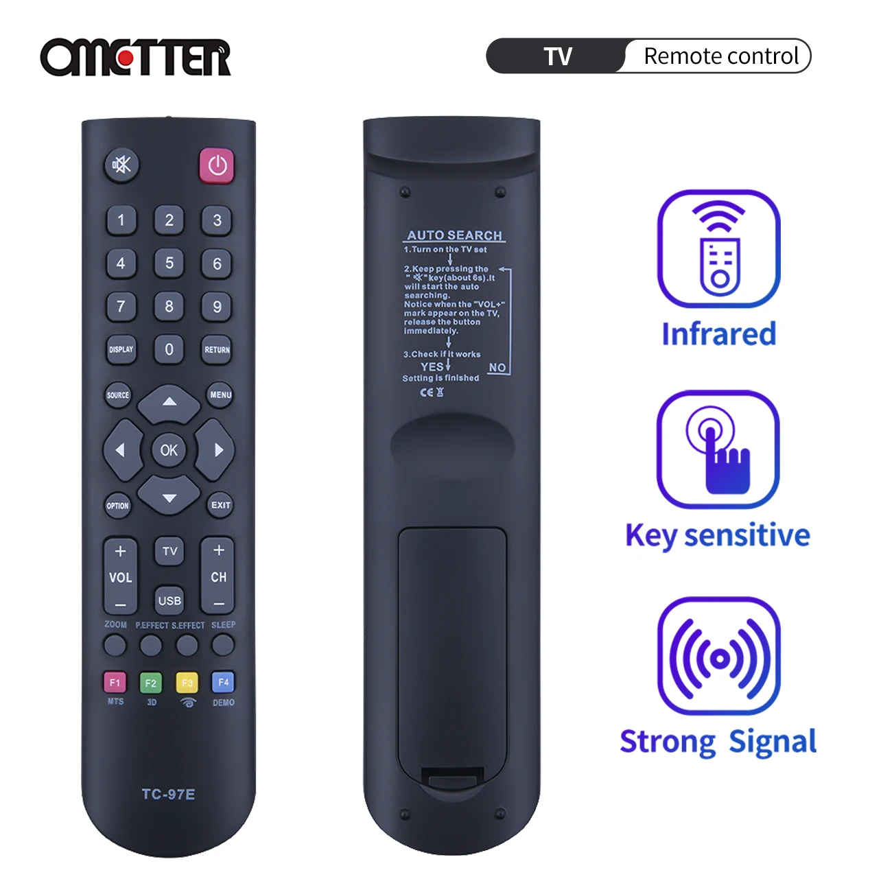 TC-97E Instead Thomson FOR TCL TV Remote Control 06-520W37-B000X RC3000E01 RC3000E02 08-RC3000E-RM201AA ERISSON