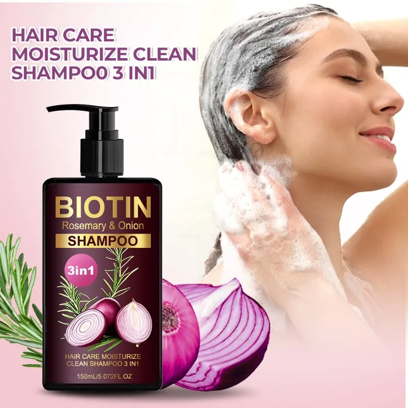150ml BIOTIN Rosemary & Onion SHAMPOO Cleanse, Nourish, Repair and Strengthen Hair