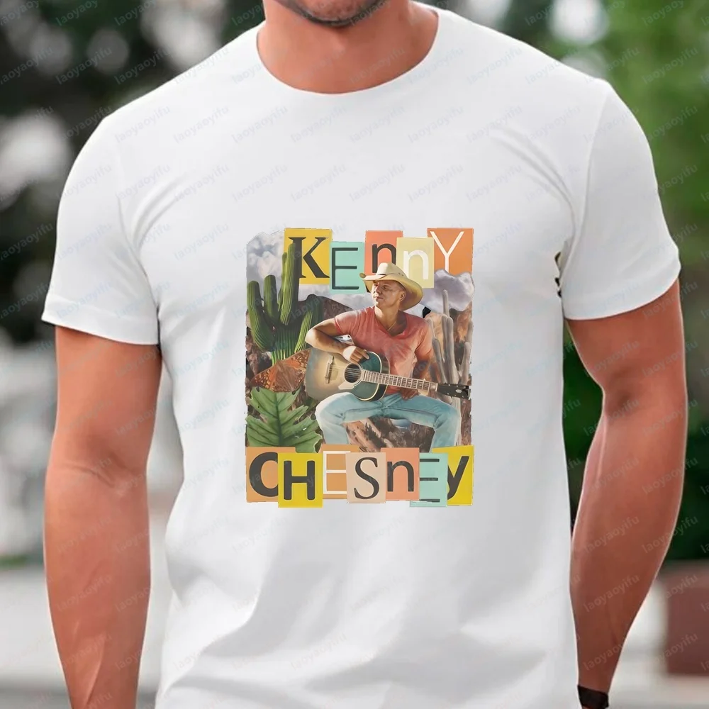 New Style Tops and T-shirts with A Retro Kenny Chesney Design. Summer Short-sleeved Comfortable T-shirts for Both Men and Women.