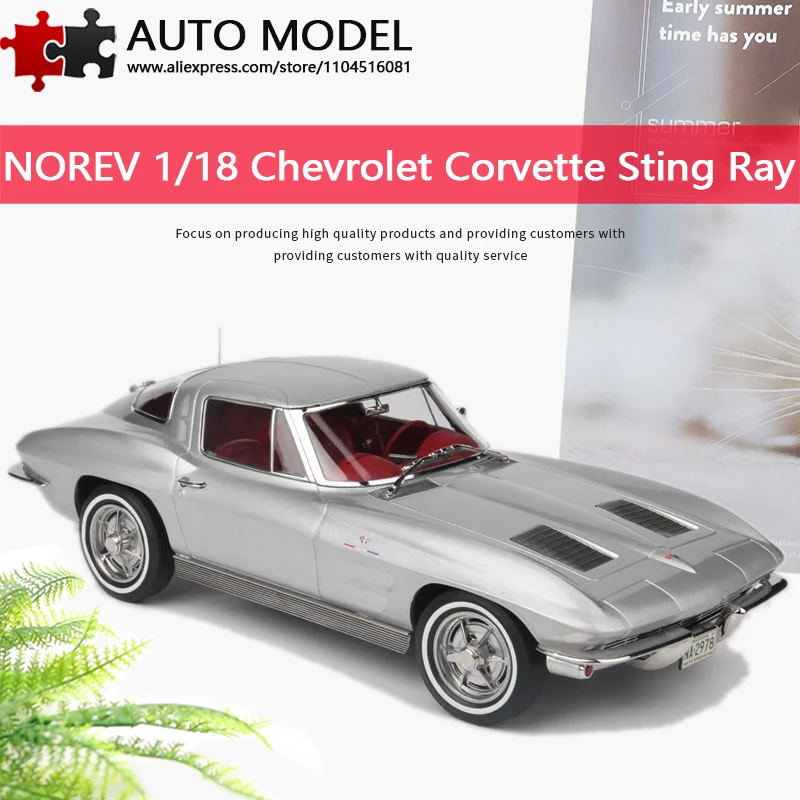 

Chevrolet Corvette Sting Ray Simulation Alloy Car Model Vintage Car Norev 1:18 Die-Cast Metal Model Adult Boys Toy Gift Collection Display real scale collection vehicles